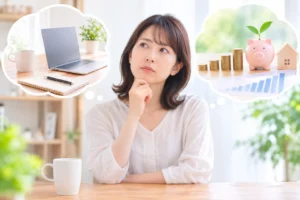 副業か投資かを考える女性